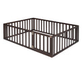 Full Size Wood Daybed Frame With Fence, Walnut Old Sku:Wf289662Aal Walnut Solid Wood