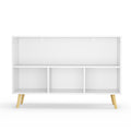 Kids Bookcase With Collapsible Fabric Drawers, Children'S Book Display, Toy Storage Cabinet Organizer, White Gray White Gray Mdf