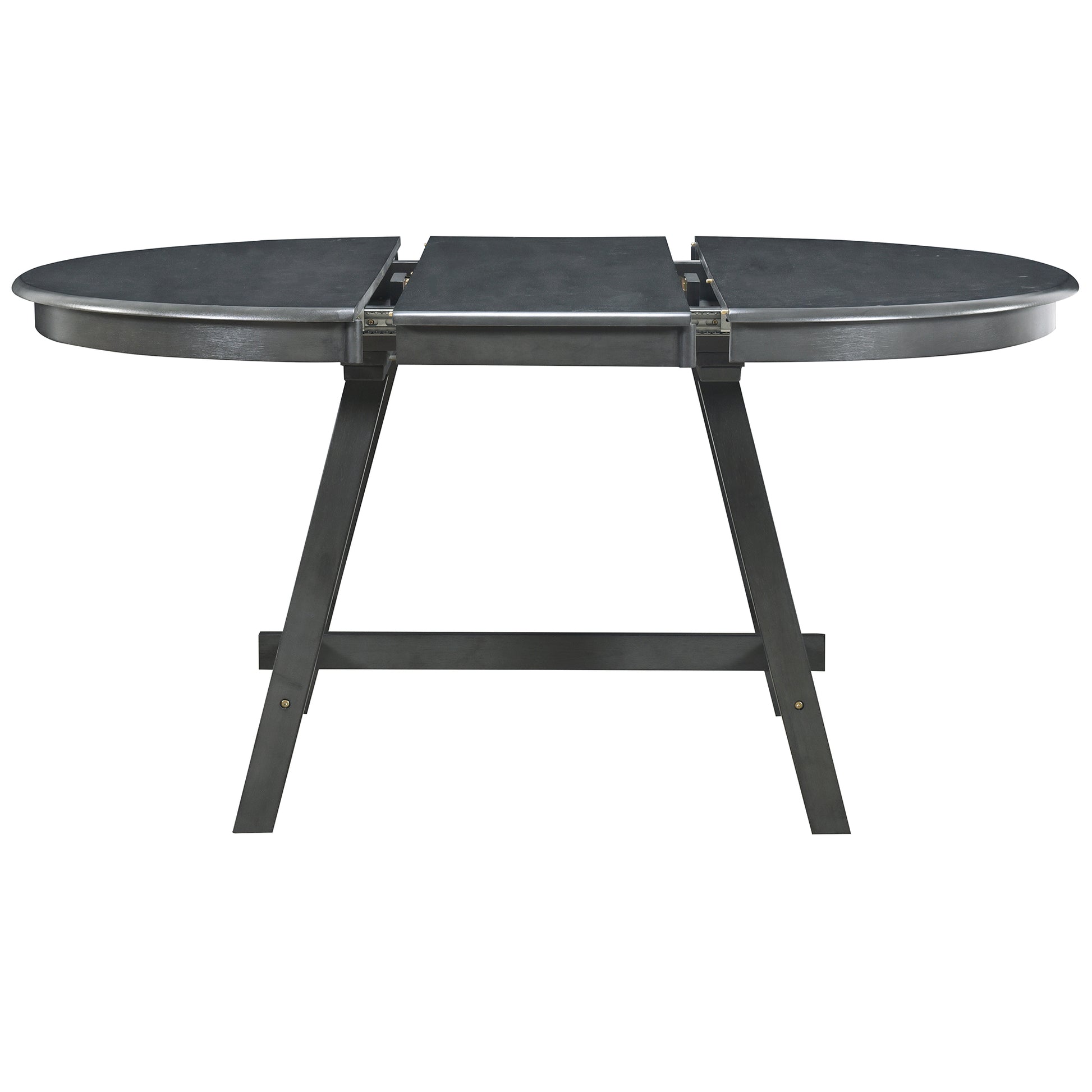 Wood Dining Table Round Extendable Dining Table For Dining Room Gray Gray Solid Wood