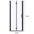 32 To 33 3 8 In. W X 72 In. H Bi Fold Semi Frameless Shower Doors In Matte Black With Clear Glass Matte Black Aluminium