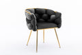 Luxury Modern Simple Leisure Velvet Single Sofa Chair Bedroom Lazy Person Household Dresser Stool Manicure Table Back Chair Black Black Velvet