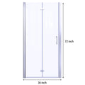 36 To 37 3 8 In. W X 72 In. H Bi Fold Semi Frameless Shower Doors In Chrome With Clear Glass Matte Black Aluminium