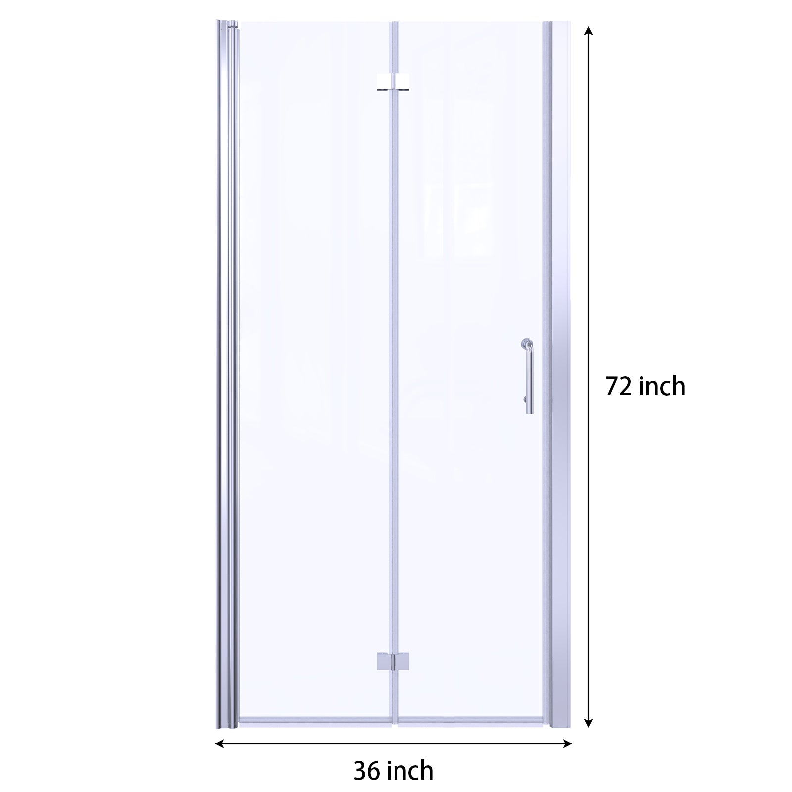 36 To 37 3 8 In. W X 72 In. H Bi Fold Semi Frameless Shower Doors In Chrome With Clear Glass Matte Black Aluminium