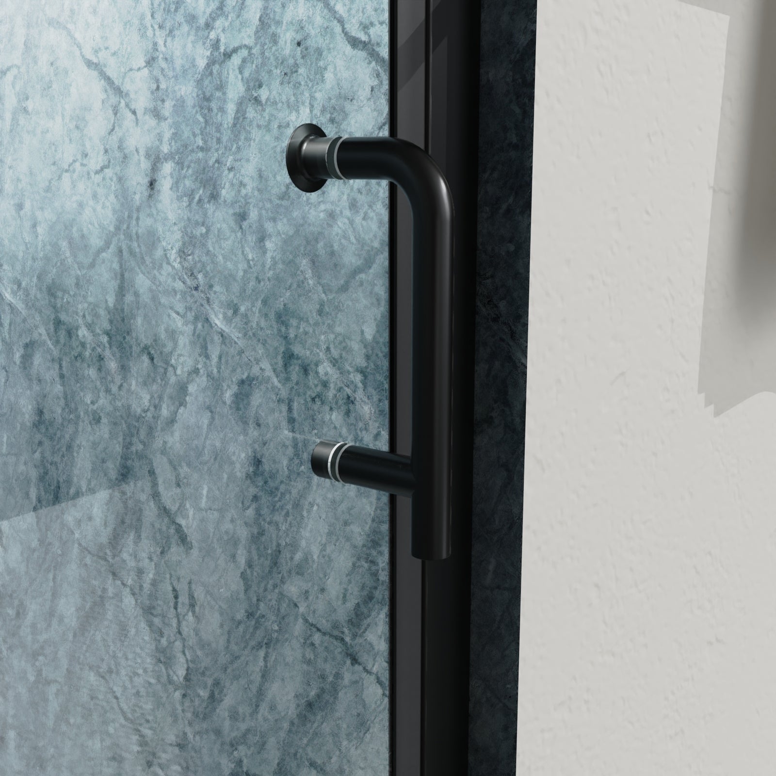 32 To 33 3 8 In. W X 72 In. H Bi Fold Semi Frameless Shower Doors In Matte Black With Clear Glass Matte Black Aluminium