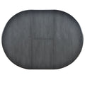 Wood Dining Table Round Extendable Dining Table For Dining Room Gray Gray Solid Wood