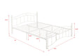 Queen Size Metal Bed Frame With Headboard And Footboard White White Metal