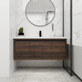 48 Inch Bathroom Cabinet With Sink,Soft Close Doors And Drawer,Float Mounting Design,48X18 California Walnut Bathroom Modern Plywood
