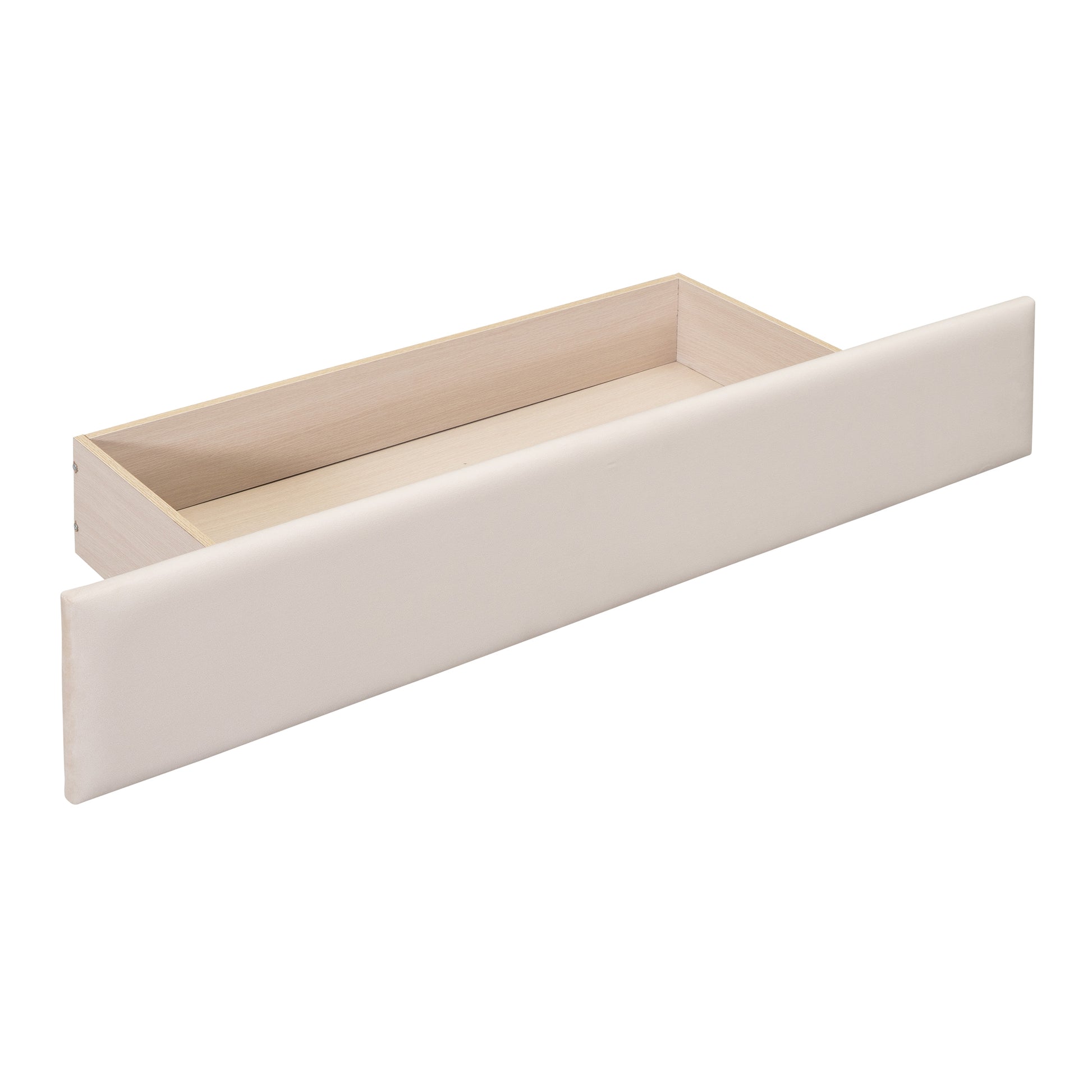 Full Size Storage Bed Velvet Upholstered Platform Bed With A Big Drawer Beige Beige Velvet