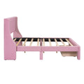 Full Size Storage Bed Velvet Upholstered Platform Bed With A Big Drawer Pink Pink Velvet