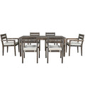 Acacia Wood Outdoor Dining Table And Chairs Suitable For Patio, Balcony Or Backyard Grey Acacia Wood