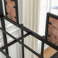 Twin Over Twin Size Metal Bunk Bed Black Box Spring Not Required Twin Black Metal Brown Bedroom Bed Frame Mdf Steel