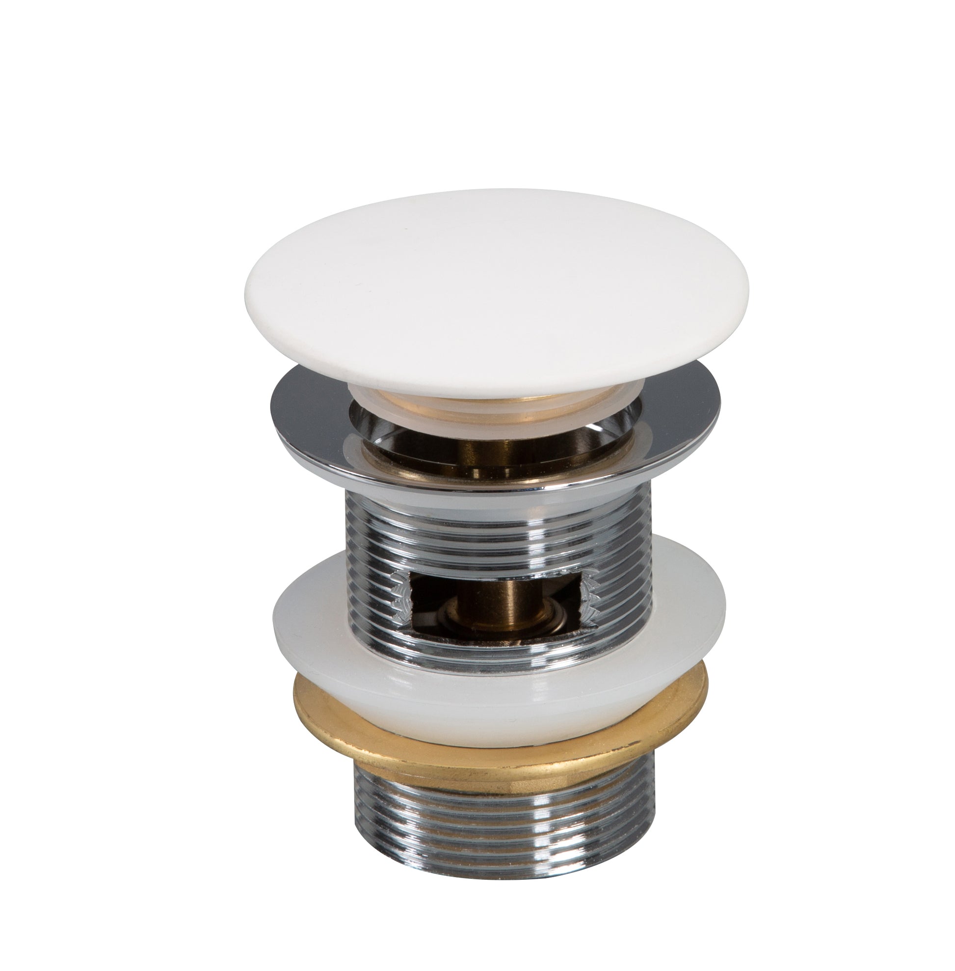 Solid Bathtub Drain Kit With Overflow 22S02P01 White Stainless Steel