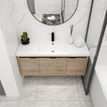 48 Inch Bathroom Cabinet With Sink,Soft Close Doors And Drawer,Float Mounting Design,48X18 Imitative Oak Bathroom Modern Plywood