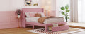 Full Size Storage Bed Velvet Upholstered Platform Bed With A Big Drawer Pink Pink Velvet