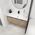 48 Inch Bathroom Cabinet With Sink,Soft Close Doors And Drawer,Float Mounting Design,48X18 Imitative Oak Bathroom Modern Plywood