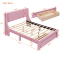 Full Size Storage Bed Velvet Upholstered Platform Bed With A Big Drawer Pink Pink Velvet