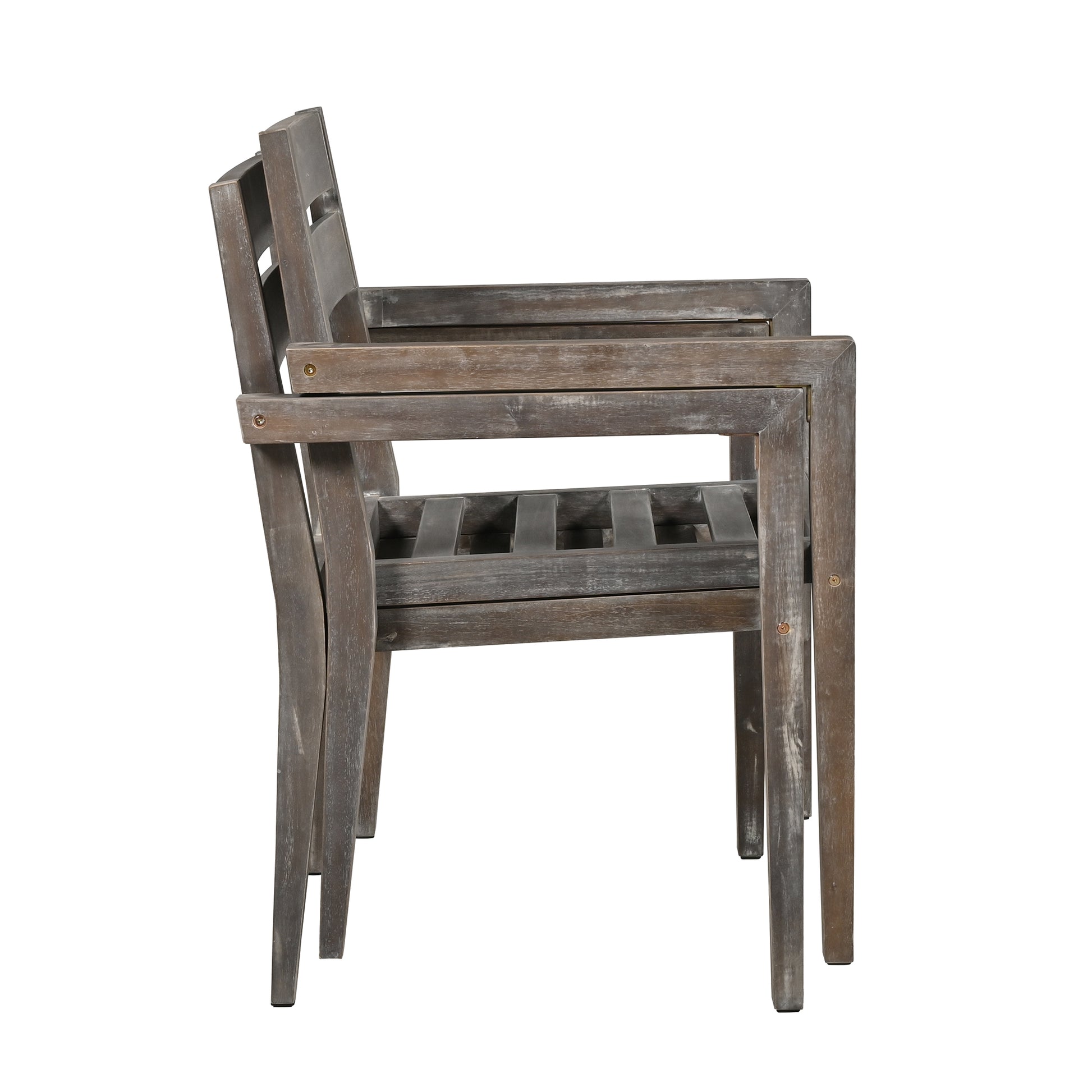Acacia Wood Outdoor Dining Table And Chairs Suitable For Patio, Balcony Or Backyard Grey Acacia Wood