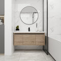 48 Inch Bathroom Cabinet With Sink,Soft Close Doors And Drawer,Float Mounting Design,48X18 Imitative Oak Bathroom Modern Plywood