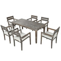 Acacia Wood Outdoor Dining Table And Chairs Suitable For Patio, Balcony Or Backyard Grey Acacia Wood