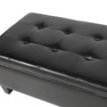 Storage Ottoman With Wooden Legs, Faux Leather Ottoman With Storage For Living Room, Bedroom & Hallway, Ottoman Foot Rest, 38.4