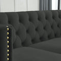 Contact Us For 3D Modeling Velvet Sofa For Living Room,Buttons Tufted Square Arm Couch, Modern Couch Upholstered Button And Metal Legs, Sofa Couch For Bedroom, Black Velvet W834S00022 Black Foam Velvet