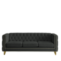 Contact Us For 3D Modeling Velvet Sofa For Living Room,Buttons Tufted Square Arm Couch, Modern Couch Upholstered Button And Metal Legs, Sofa Couch For Bedroom, Black Velvet W834S00022 Black Foam Velvet