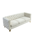Contact Us For 3D Modeling Velvet Sofa For Living Room,Buttons Tufted Square Arm Couch, Modern Couch Upholstered Button And Metal Legs, Sofa Couch For Bedroom, Beige Velvet W834S00023 Beige Foam Velvet