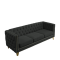 Contact Us For 3D Modeling Velvet Sofa For Living Room,Buttons Tufted Square Arm Couch, Modern Couch Upholstered Button And Metal Legs, Sofa Couch For Bedroom, Black Velvet W834S00022 Black Foam Velvet