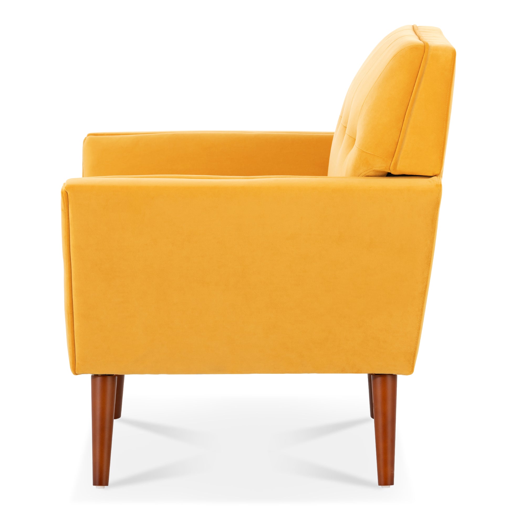 32" Wide Tufted Armchair Yellow Fabric Polyester