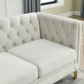 Contact Us For 3D Modeling Velvet Sofa For Living Room,Buttons Tufted Square Arm Couch, Modern Couch Upholstered Button And Metal Legs, Sofa Couch For Bedroom, Beige Velvet 2S W834S00052 Beige Foam Velvet