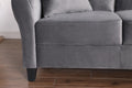 Modern Velvet Couch With 2 Pillow, 78 Inch Width Living Room Furniture, 3 Seater Sofa With Plastic Legs Gray Velvet