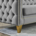 Contact Us For 3D Modeling Velvet Sofa For Living Room,Buttons Tufted Square Arm Couch, Modern Couch Upholstered Button And Metal Legs, Sofa Couch For Bedroom, Grey Velvet W834S00020 Gray Foam Velvet