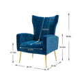 Coolmore Accent Chair ,Leisure Single Chair With Rose Golden Feet Navy Metal