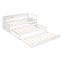 Twin Xl Wood Daybed With 2 Trundles, 3 Storage Cubbies, 1 Light And Usb Charging Design, White Gray Solid Wood