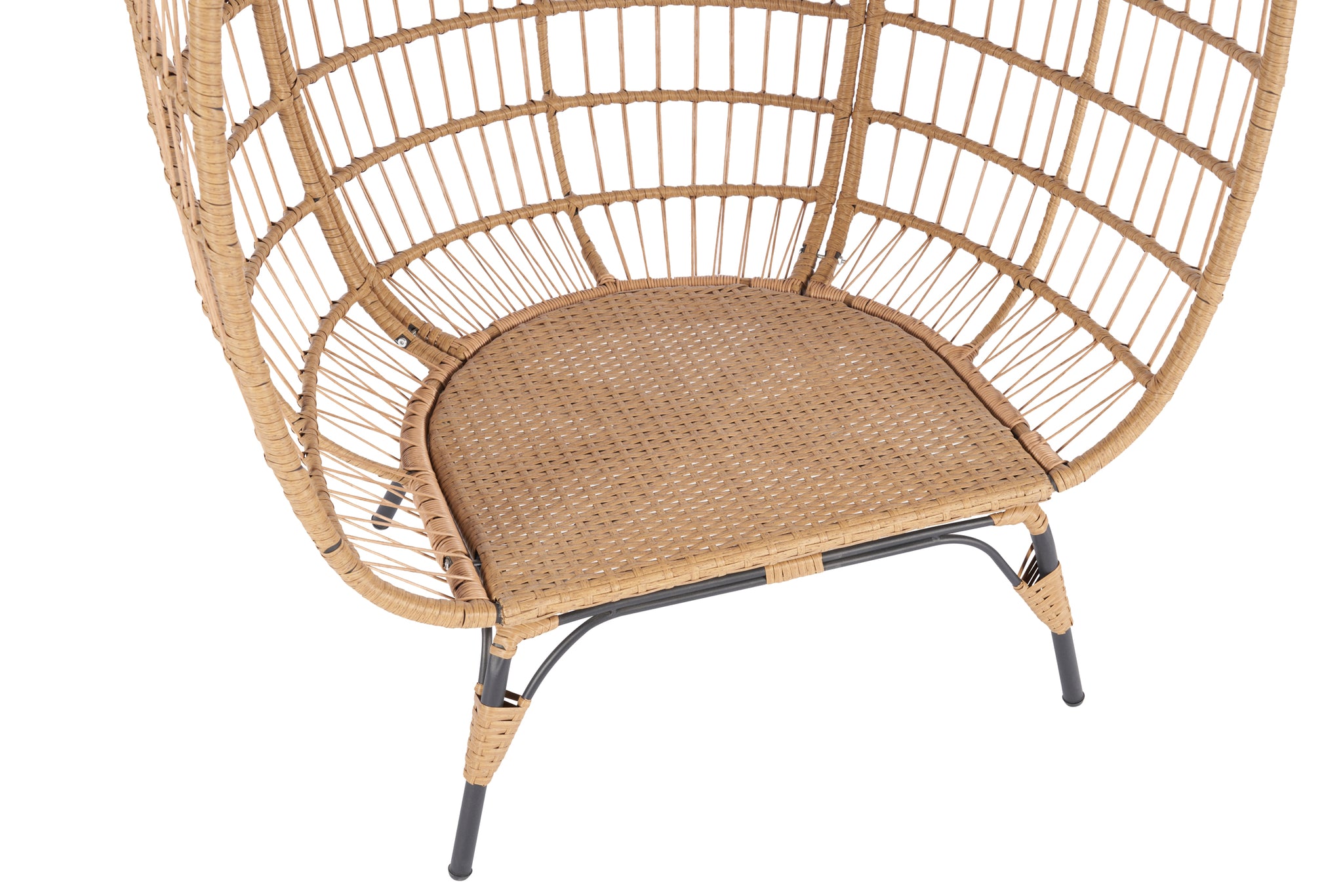 Wicker Egg Chair, Oversized Indoor Outdoor Lounger For Patio, Backyard, Living Room W 5 Cushions, Steel Frame, Beige Yes Complete Patio Set Beige Uv Resistant Frame Water Resistant Cushion Garden & Outdoor American Design Complete Patio Sets