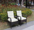 2 Piece Liberatore Dining Chairs With Cushions Beige Cushion Brown Iron