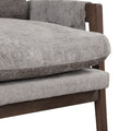 Mid Century Modern Velvet Accent Chair,Leisure Chair With Solid Wood And Thick Seat Cushion For Living Room,Bedroom,Studio,Grey Grey Foam Velvet