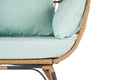 Wicker Egg Chair, Oversized Indoor Outdoor Lounger For Patio, Backyard, Living Room W 5 Cushions, Steel Frame, Light Blue Yes Complete Patio Set Blue Uv Resistant Frame Water Resistant Cushion Garden & Outdoor American Design Complete Patio Sets