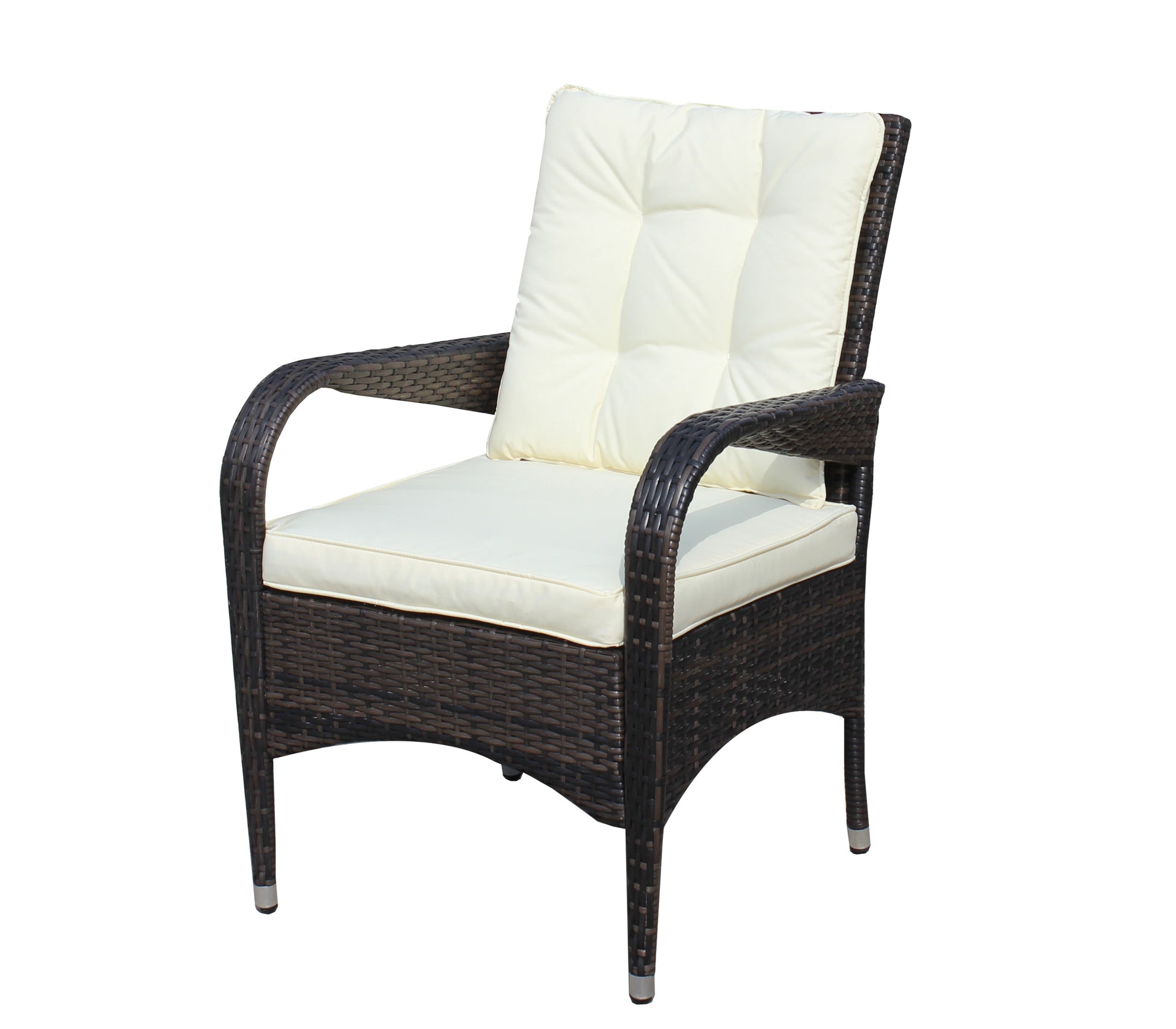 Outdoor Patio Furniture Sets 3 Piece Conversation Set Wicker Ratten Sectional Sofa With Seat Cushions Beige Cushion Brown Rattan
