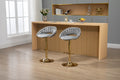 Coolmore Swivel Bar Stools Set Of 2 Adjustable Counter Height Chairs With Footrest For Kitchen, Dining Room 2Pc Set Gray Polyester