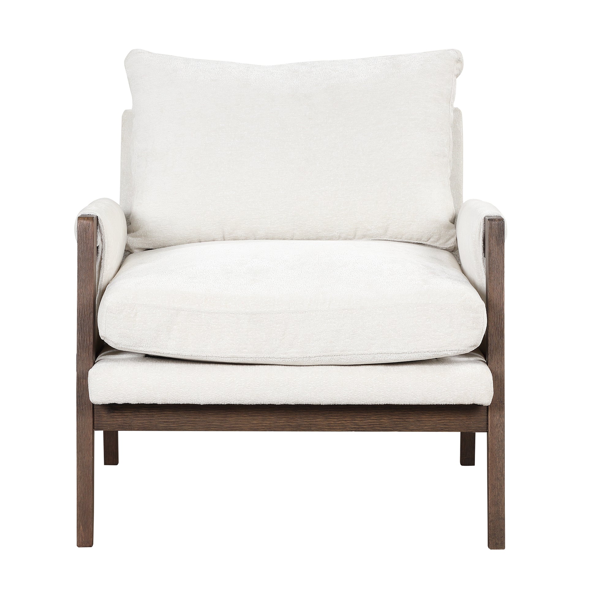 Mid Century Modern Velvet Accent Chair,Leisure Chair With Solid Wood And Thick Seat Cushion For Living Room,Bedroom,Studio,White White Foam Velvet