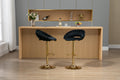 Coolmore Swivel Bar Stools Set Of 2 Adjustable Counter Height Chairs With Footrest For Kitchen, Dining Room 2Pc Set Black Polyester