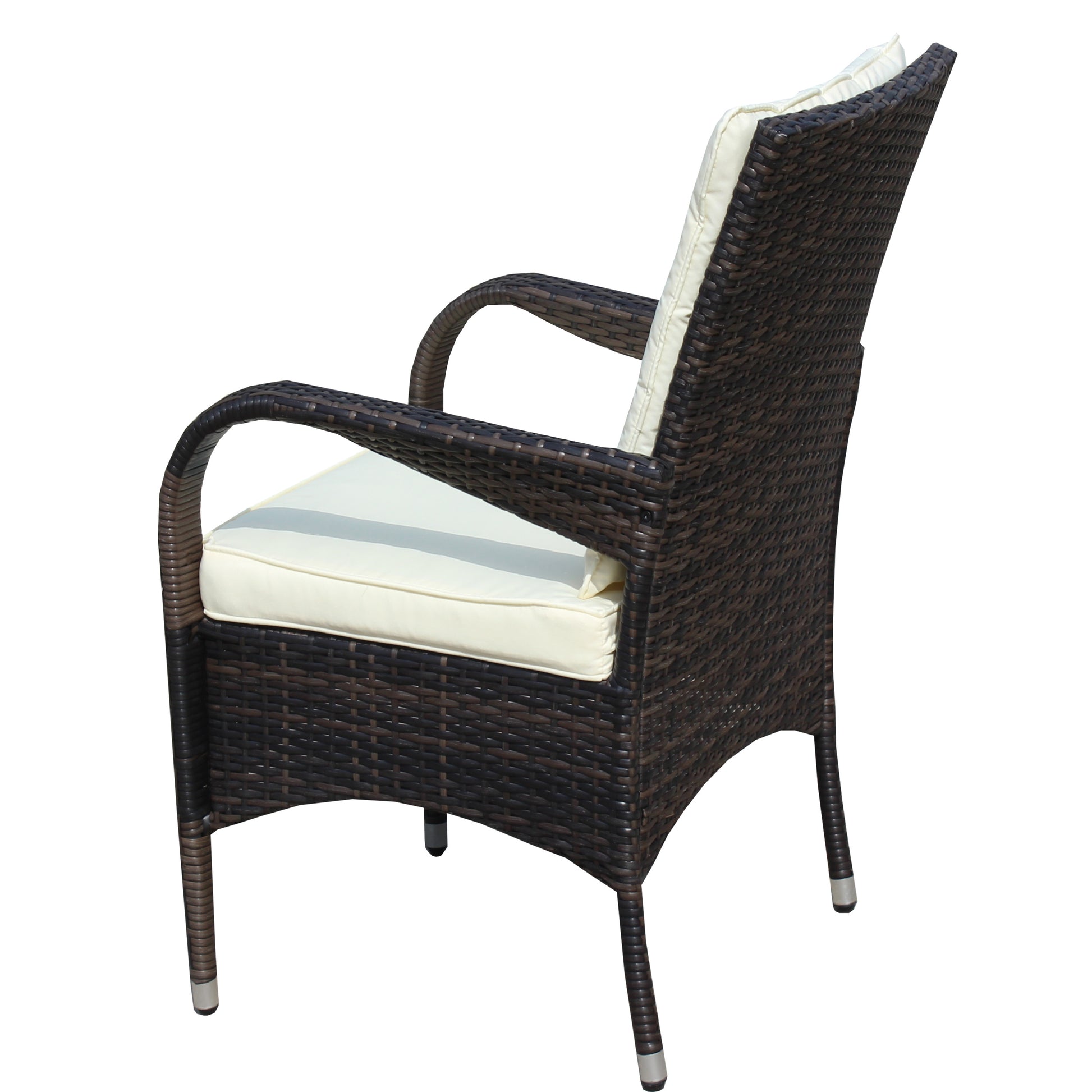 Outdoor Patio Furniture Sets 3 Piece Conversation Set Wicker Ratten Sectional Sofa With Seat Cushions Beige Cushion Brown Rattan