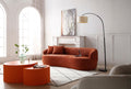 Not Available On Orange Mid Century Modern Curved Sofa, 3 Seat Cloud Couch Boucle Sofa Fabric Couch For Living Room, Bedroom, Office Orange Boucle 3 Seat