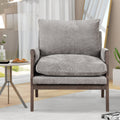 Mid Century Modern Velvet Accent Chair,Leisure Chair With Solid Wood And Thick Seat Cushion For Living Room,Bedroom,Studio,Grey Grey Foam Velvet