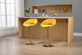 Coolmore Swivel Bar Stools Set Of 2 Adjustable Counter Height Chairs With Footrest For Kitchen, Dining Room 2Pc Set Mustard Yellow Polyester