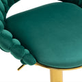 Coolmore Swivel Bar Stools Set Of 2 Adjustable Counter Height Chairs With Footrest For Kitchen, Dining Room 2Pc Set Emerald Polyester