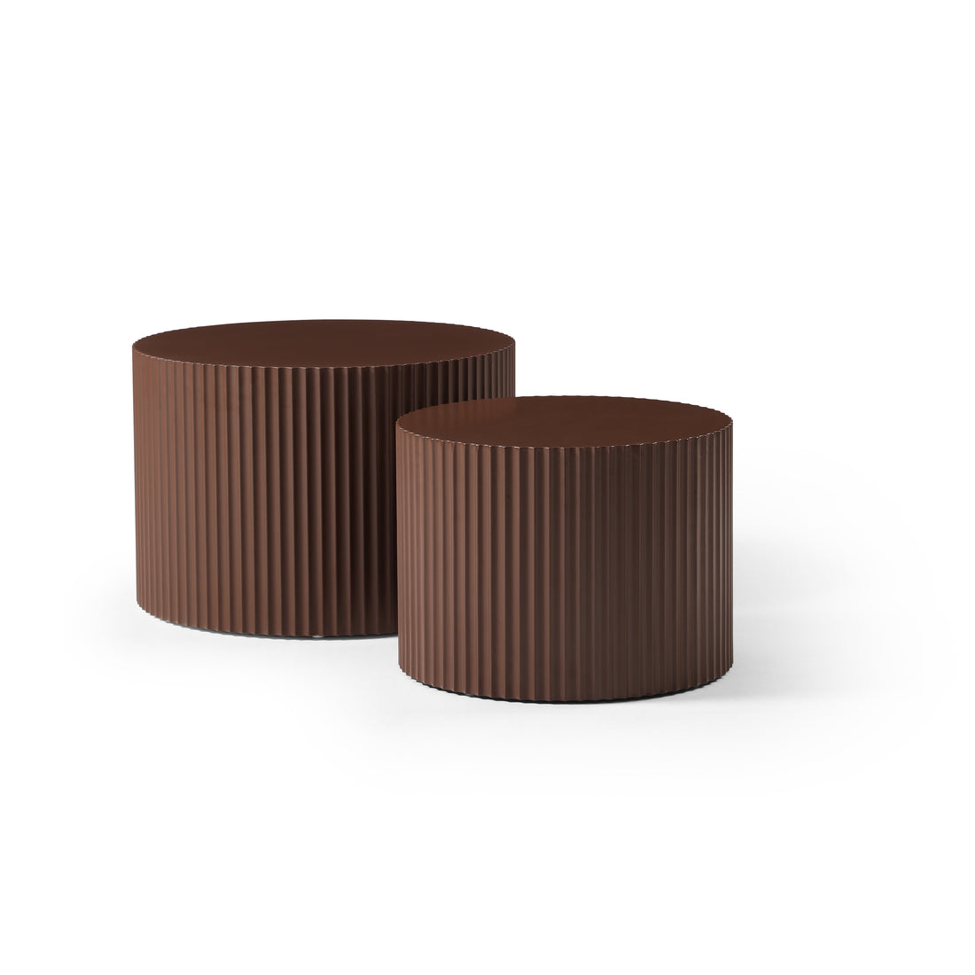 Nesting Table Set Of 2, Mdf Coffee Table Set For Living Room Leisure Area,Brown Dark Brown Mdf