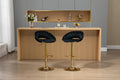 Coolmore Swivel Bar Stools Set Of 2 Adjustable Counter Height Chairs With Footrest For Kitchen, Dining Room 2Pc Set Black Polyester