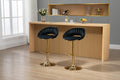 Coolmore Swivel Bar Stools Set Of 2 Adjustable Counter Height Chairs With Footrest For Kitchen, Dining Room 2Pc Set Black Polyester